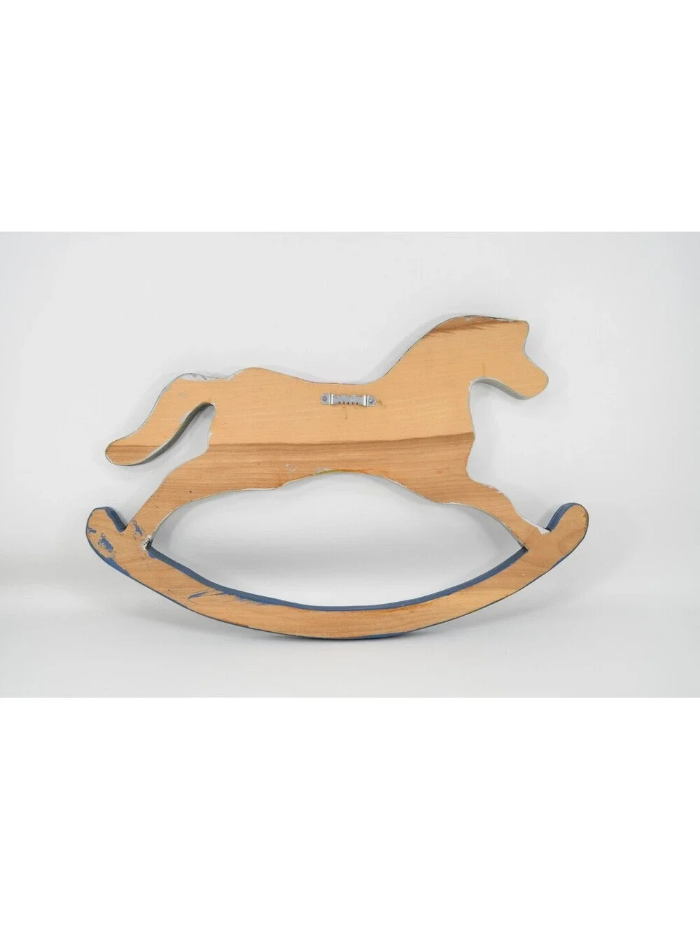 Vintage 1980s Wooden Rocking Horse Hand Painted Wall Hanging Cottagecore Nursery